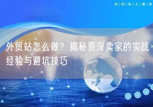 外贸独立站搭建实战:资深卖家经验与避坑技巧(图1) 外贸站怎么做?揭秘资深卖家的实战经验与避坑技巧